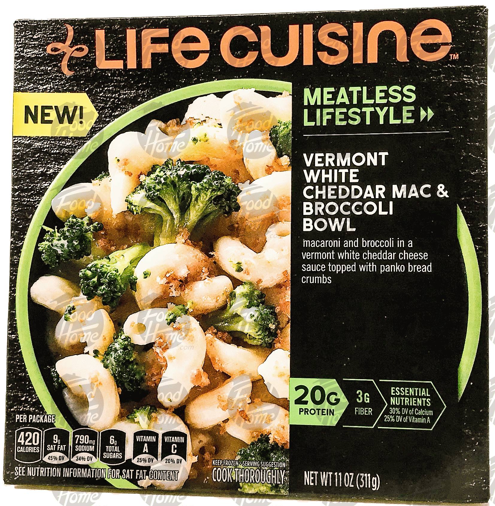 Life Cuisine Meatless Lifestyle vermont white cheddar mac & broccoli bowl, frozen bowl Full-Size Picture